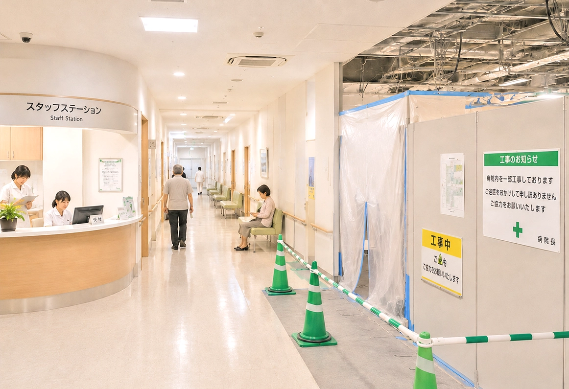 院内の改修工事
